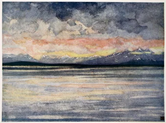 Bergen en Fjord tegenover Molde, 1905